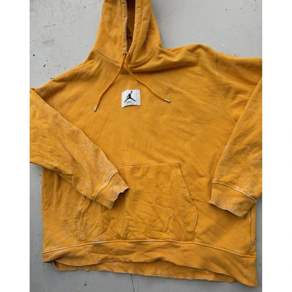 Men's Air Jordan Hoodie Yellow Jumpman 2XL Icon Bulls NBA Dunk Chicago Flight